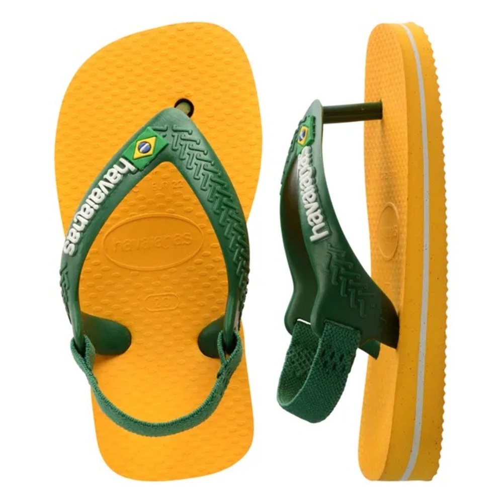NWT Havaianas Brazil Orange Citrus Baby Flip Flop Sandals 6C